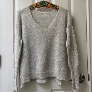 Hollister Oatmeal V-Neck Sweater
